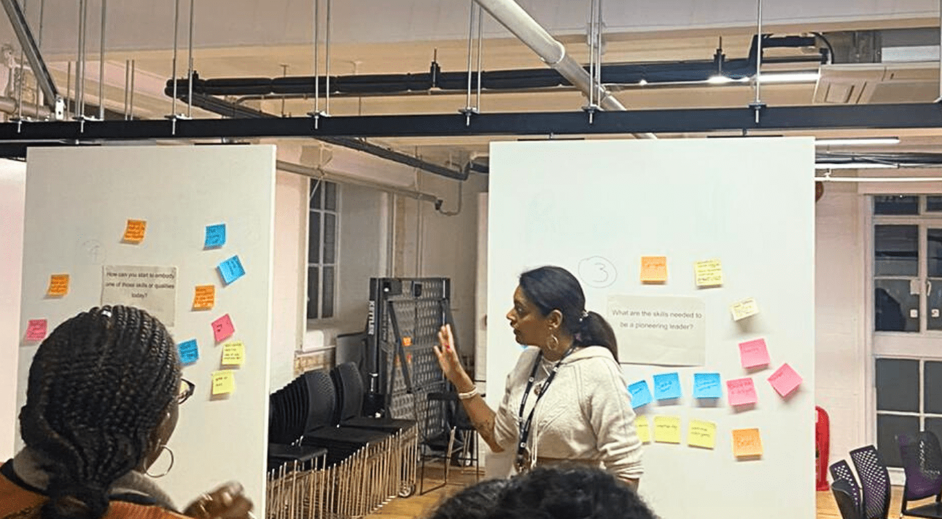 Candida presenting a women in leadership workshop